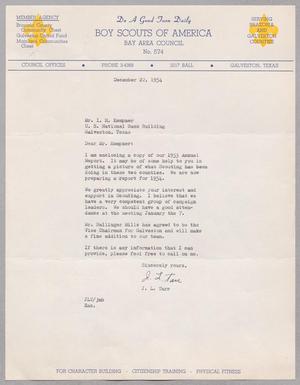 [Letter From Boy Scouts of America to I. H. Kempner, December 22, 1954]