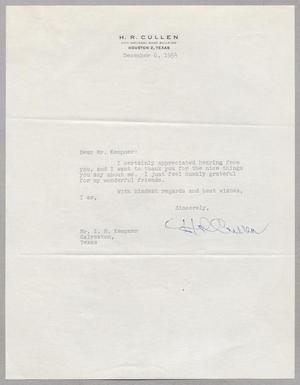 Primary view of object titled '[Letter from H. R. Cullen to I. H. Kempner, December 6, 1954]'.