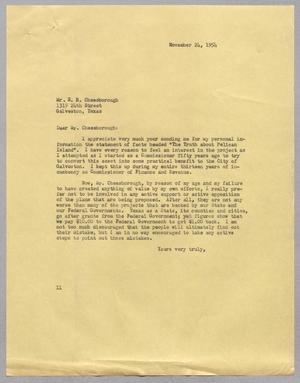 [Letter from Isaac H. Kempner to E. R. Cheesborough, November 24, 1954]