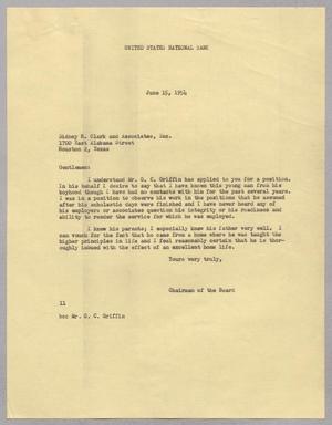 [Letter from Isaac H. Kempner to Sidney R. Clark and Associates, Inc., June 15, 1954]