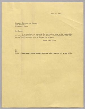 [Letter from I. H. Kempner to Climatic Engineering Company, June 10, 1954]