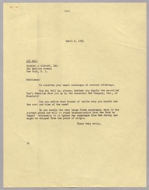 [Letter from Isaac H. Kempner to Charles & Company, Inc., April 6, 1954]
