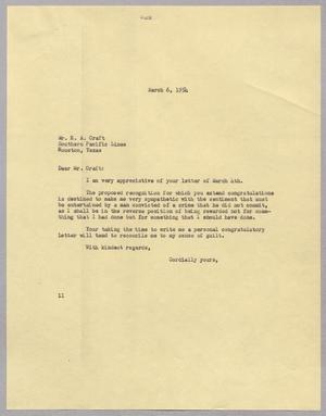 [Letter from Isaac H. Kempner to E. A. Craft, March 6, 1954]