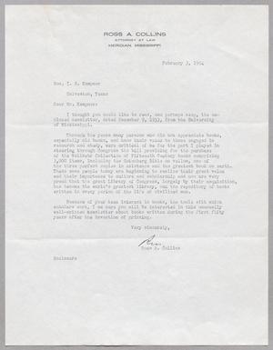 Primary view of object titled '[Letter from Ross A. Collins to I. H. Kempner, February 3, 1954]'.