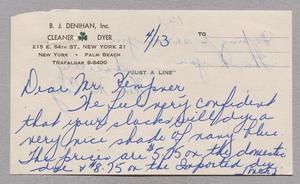 [Letter from Tom McCoy to I. H. Kempner, April 13, 1954]