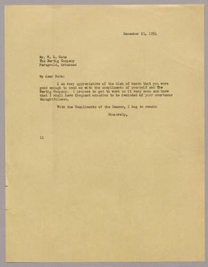 [Letter from Isaac H. Kempner to W. L. Gatz, December 21, 1954]