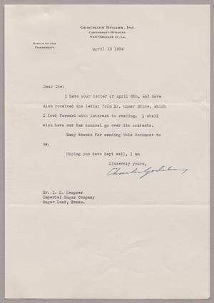 [Letter to Isaac H. Kempner, April 13, 1954]