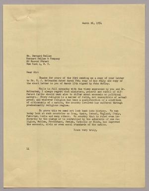 [Letter from I. H. Kempner to Bernard Gelles, March 26, 1954]