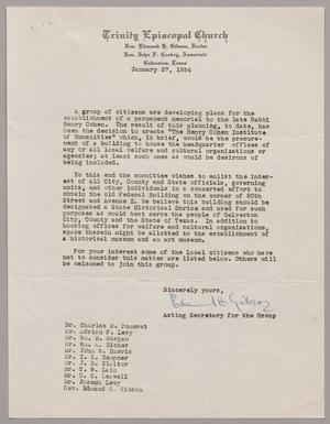 [Letter from Trinity Episcopal Church, January 27, 1954]