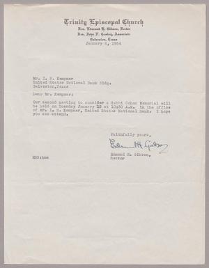 [Letter from Edmund H. Gibson to I. H. Kempner, January 8, 1954]