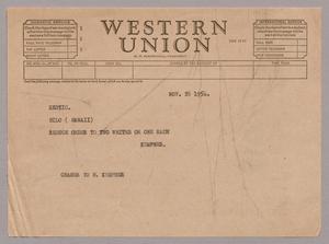 [Telegram from Kempner, November 28, 1954]