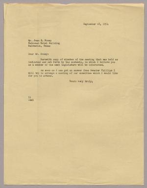 [Letter from I. H. Kempner to Jean E. Hosey, September 18, 1954]