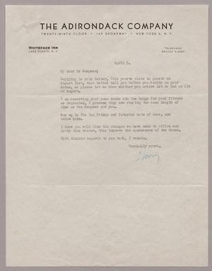 [Letter from Henry W. Haynes to I. H. Kempner, April 5, 1954]