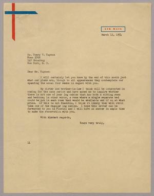 [Letter from I. H. Kempner to Henry W. Haynes, March 13, 1954]