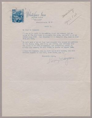 [Letter from Henry W. Haynes to I. H. Kempner, March 1, 1954]