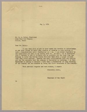 [Letter from I. H. Kempner to D. A. Hulcy, May 3, 1954]