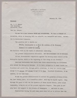 [Letter from Edward F. Hutton to Isaac H. Kempner, January 15, 1954]