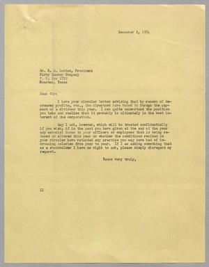 [Letter from I. H. Kempner to R. S. Lutton, December 2, 1954]