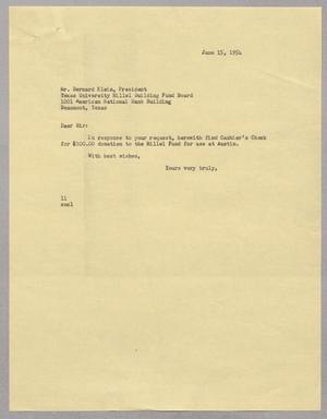 [Letter from Isaac Herbert Kempner to Bernard Klein, June 15, 1954]