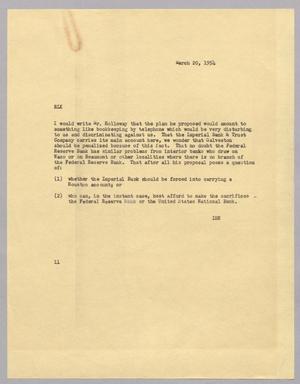 [Letter from I. H. Kempner to R. L. Kempner, March 20, 1954]