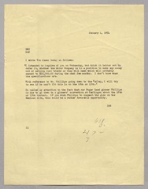 [Letter from I. H. Kempner to Daniel W. Kempner and Harris L. Kempner, January 4, 1954]