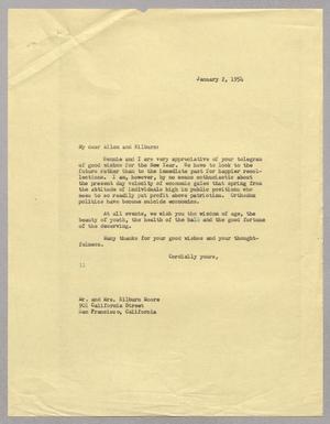 [Letter from I. H. Kempner to Ailen and Kilburn Moore, January 2, 1954]