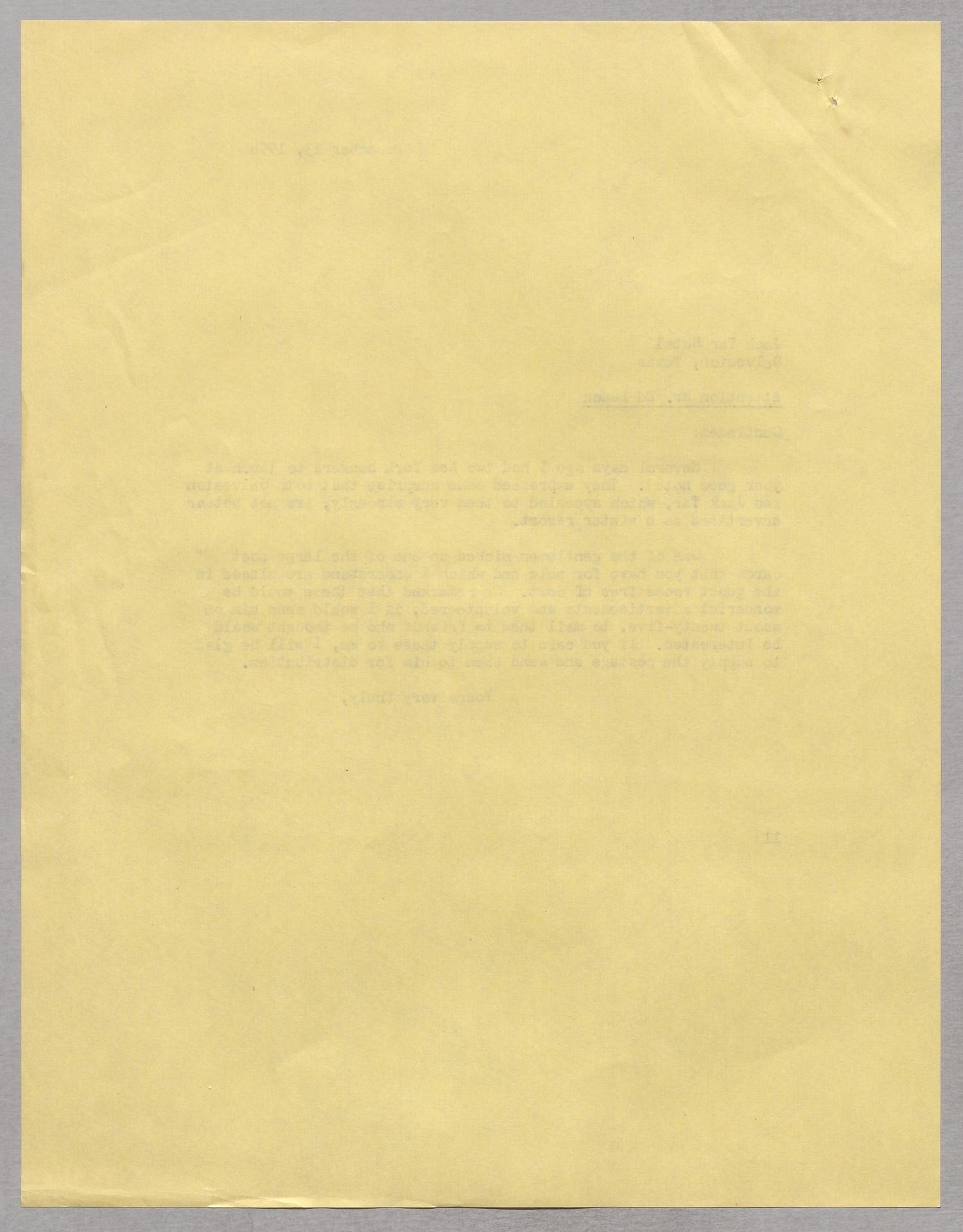 [Letter from I. H. Kempner to Jack Tar Hotel, December 13, 1954]
                                                
                                                    [Sequence #]: 2 of 2
                                                