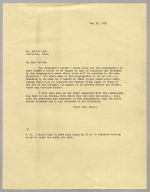 [Letter from I. H. Kempner to Adrian Levy, May 21, 1954]