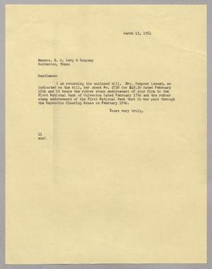 [Letter from I. H. Kempner to E. S. Levy & Company, March 13, 1954]