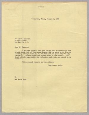 [Letter from I. H. Kempner to Ody H. Lamborn, January 9, 1954]