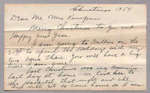 [Handwritten Letter from Oscar Armstrong to I. H. Kempner, December 25, 1954]