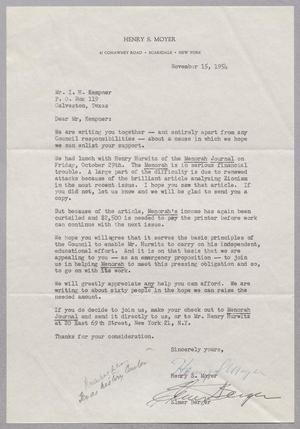 [Letter from Henry S. Moyer and Elmer Berger to I. H. Kempner, November 15, 1954]