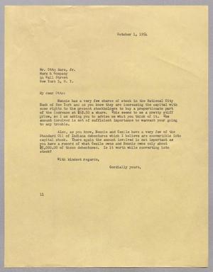 [Letter from I. H. Kempner to Otto Marx Jr., October 1, 1954]