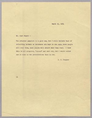 [Letter from I. H. Kempner to Mr. Jack Meyers, March 23, 1954]