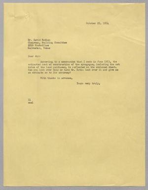 [Letter from I. H. Kempner to David Nathan, October 25, 1954]