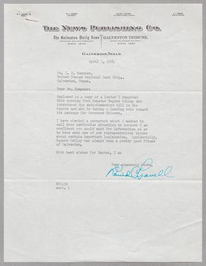 [Letter from David C. Leavell to I. H. Kempner, April 5, 1954]