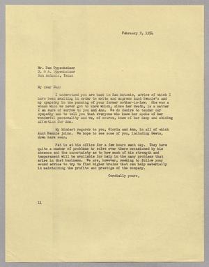[Letter from I. H. Kempner to Dan Oppenheimer, February 9, 1954]