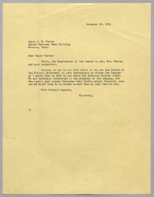 [Letter from Isaac H. Kempner to J. R. Parten, December 20, 1954]