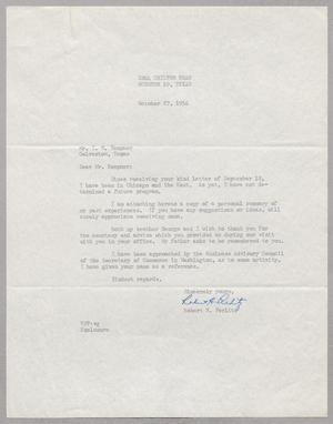[Letter from Robert H. Perlitz to I. H. Kempner, October 27, 1954]