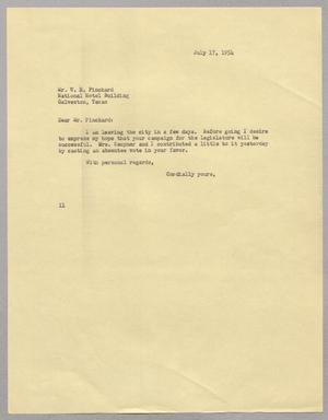 [Letter from I. H. Kempner to W. E. Pinckard, July 17, 1954]