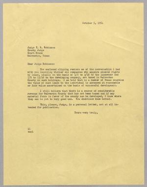 [Letter from I. H. Kempner to Judge T. R. Robinson, October 5, 1954]