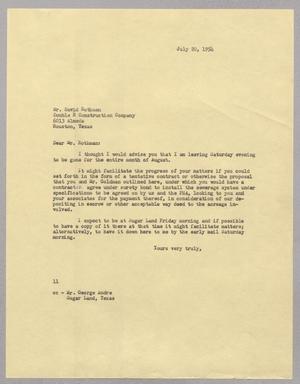 [Letter from I. H. Kempner to David Rothman, July 20, 1954]