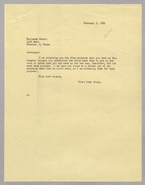 [Letter from I. H. Kempner to Roulande Studio, February 5, 1954]