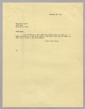 [Letter from Isaac Herbert Kempner to Roulande Studio, January 28, 1954]