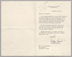 [Letter from George C. Scott to I. H. Kempner, October 14, 1954]