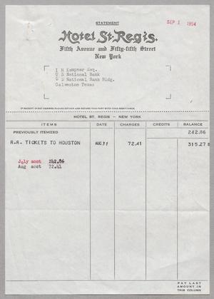 Primary view of object titled '[Statement for Railroad Tickets to Houston]'.
