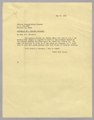 [Letter from I. H. Kempner to Mission Manufacturing Company, May 27, 1954]