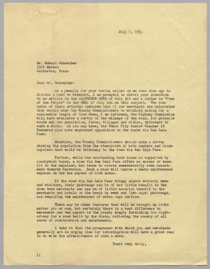 [Letter from I. H. Kempner to Edward Schreiber, July 7, 1954]