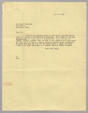 Primary view of object titled '[Letter from I. H. Kempner to Edward Schreiber, June 16, 1954]'.