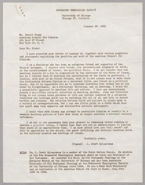 [Letter from J. Coert Rylaarsdam to Gerald Blank, January 26, 1954]